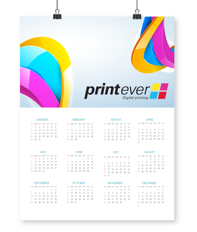 Single sided Wall Calendars